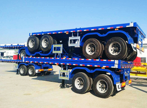 Platform 40 Ton Flatbed Shipping Container Delivery Trailer