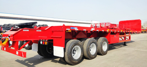 3 Axle Hydraulic Shipping Container Flat Bed Utility Trailer